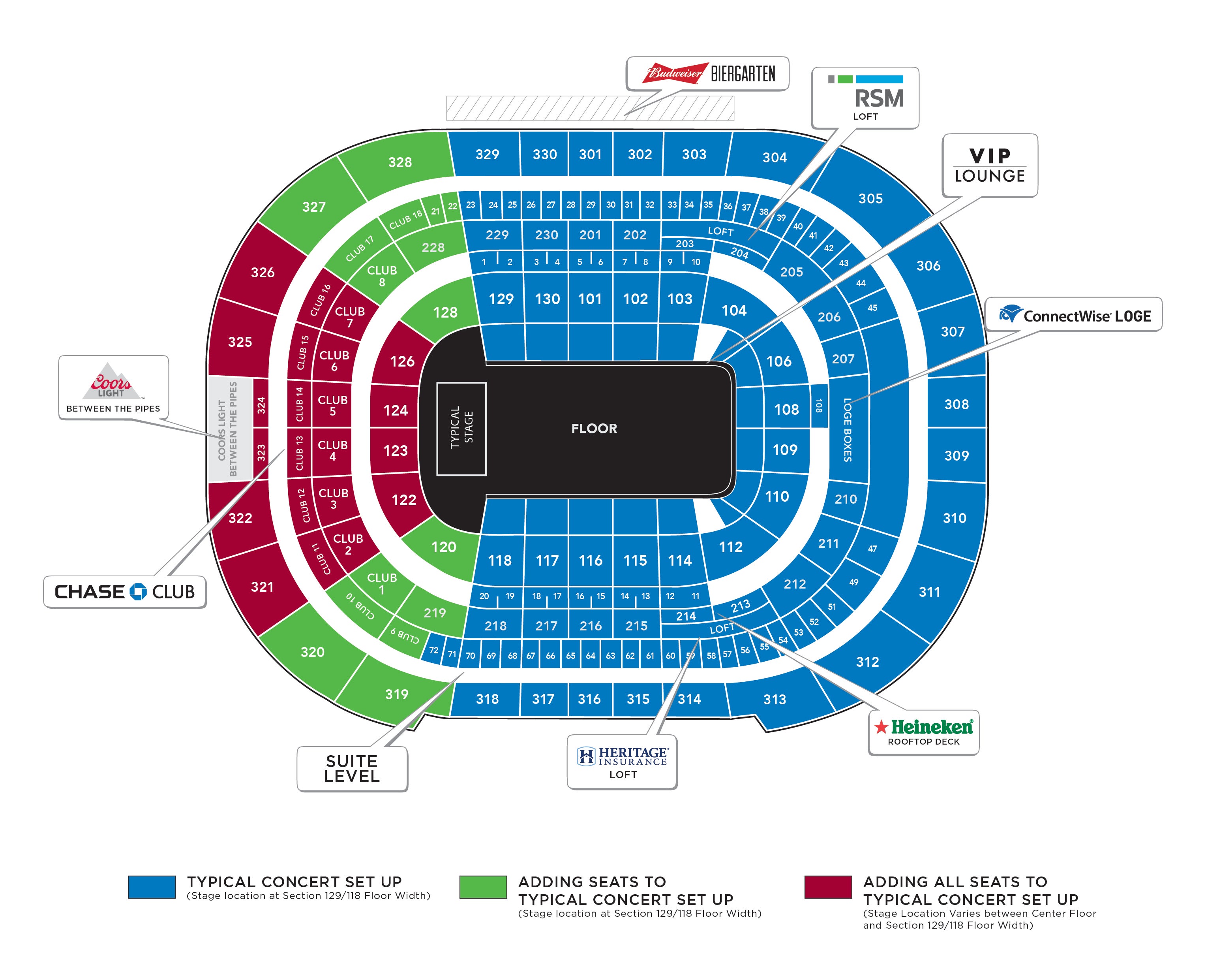 arena amalie fargo rows malone cirque beyonce